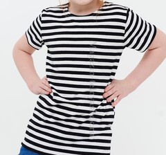 Купить черную тельняшку - Магазин тельняшек.ру 8-800-700-93-18Футболка-тельняшка детская (черная полоса) в Магазине тельняшек