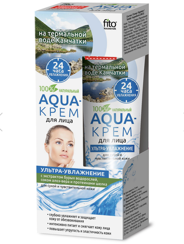 Народные рецепты Aqua-крем для лица Увлажнение для сухой чувствительной кожи 45мл ФИТОкосметик