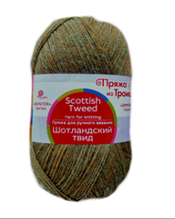 Пряжа "Шотландский твид", 100% шерсть, 100 гр - 360 м, горчичный меланж