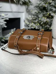 Женская светло-коричневая сумочка из натуральной кожи