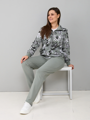 Костюм с брюками КБ-184/оливка-тюльпаны