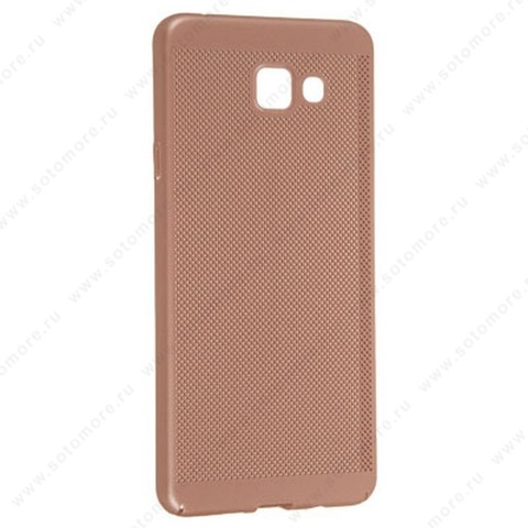 Накладка пластиковая перфорированная для Samsung Galaxy A7 A710 2016 розовый