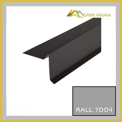 Планка торцевая для гибкой черепицы 100х20*65*10мм 0.45мм RALL 7004-Сигнальный серый 2м