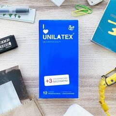 Классические презервативы Unilatex Natural Plain - 12 шт. + 3 шт. в подарок - 