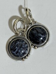 Питерсит (серьги из серебра)