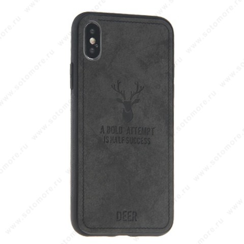 Накладка для Apple iPhone XS Max DEER черный