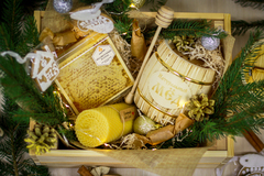 Новогодний подарочный набор HoneyForYou в деревянном ящике