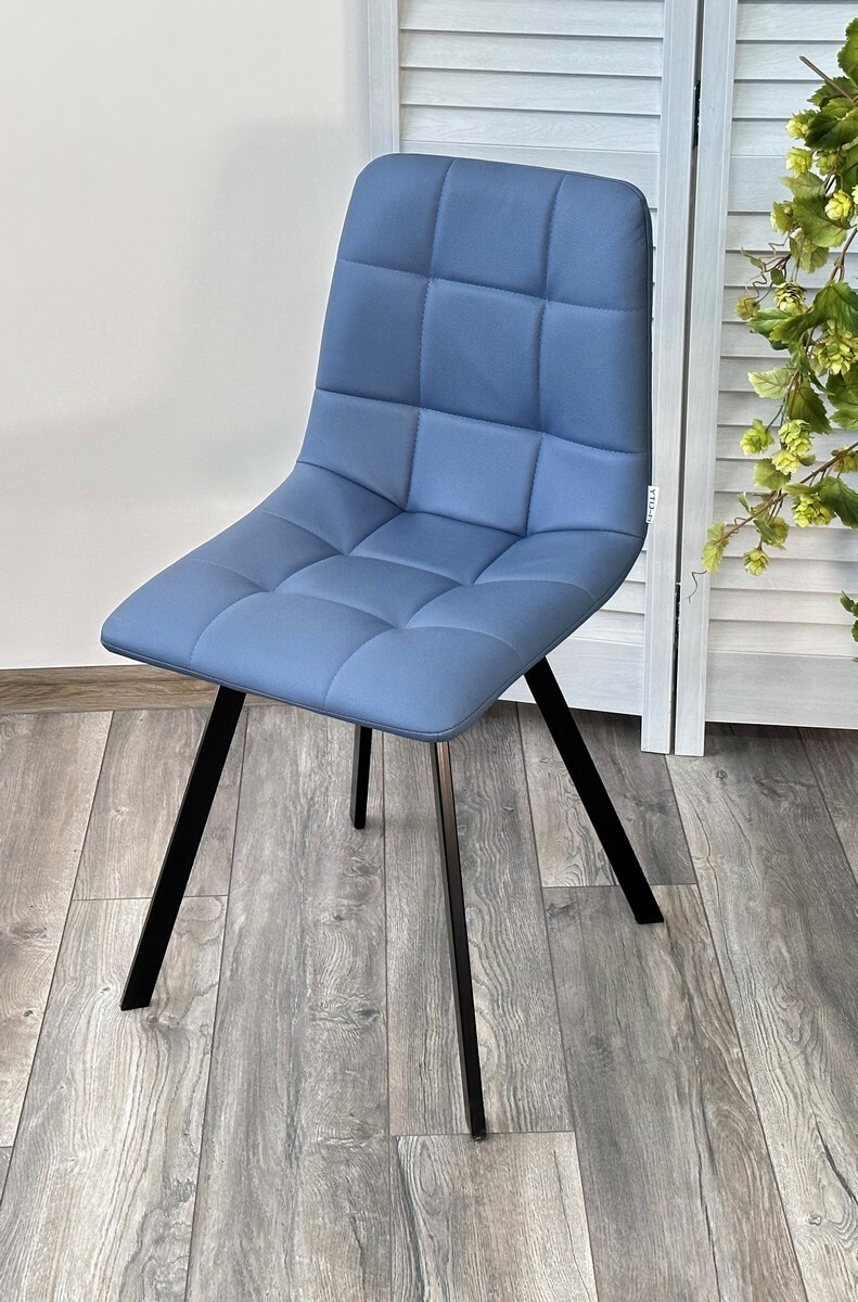 Стул CHILLI-Q SQUARE Oracul 795 Синий, экокожа PU / черный каркас, М-City