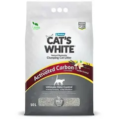 Cat's White Activated Carbon Vanilla комкующийся наполнитель с активир углем и ароматом ванили 10 л