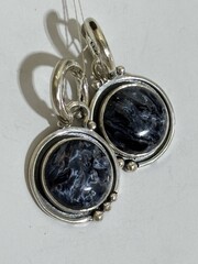 Питерсит (серьги из серебра)