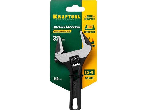 KRAFTOOL SlimWide Compact, 140 / 33 мм, Разводной ключ (27266-20)