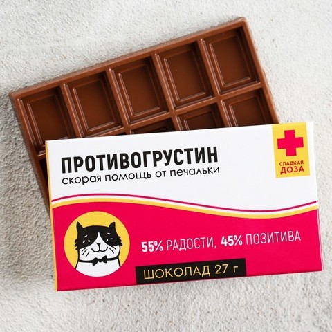 Шоколад «Противогрустин», 27 г