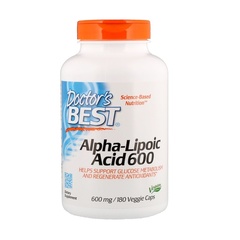 Doctor's Best, Альфа-липоевая кислота, 600 мг, 180 вегетарианских капсул