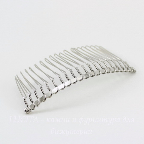 Гребень, основа для заколки 77х38 мм (цвет - платина)