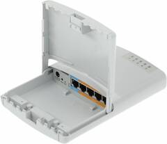 MikroTik PowerBOX with 650MHz CPU, 64MB RAM, 5xLAN (four with PoE out), RouterOS L4, outdoor case, PSU, PoE, mounting set