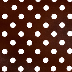 Ткань плательная Кашибо белый горох на коричневом, d 4,2 см
