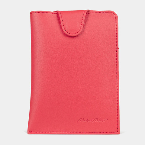 Обложка-кармашек для паспорта London из кожи теленка, красного цвета