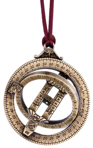 Подвеска астрономическое кольцо 4.5см Hemisferium Hanging Astronomical Ring Dial бронза