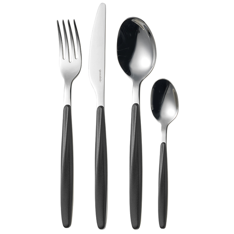 Набор столовых приборов 24шт Guzzini Cutlery My Fusion черный