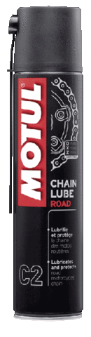 102981 Спрей-смазка для приводной цепи мотоциклов Motul C2 Chain Lube Road 0.4L (113119)