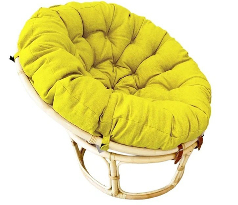 Кресло Papasan из натурального ротанга с подушкой (115*100*85 см) - Натуральный - купить 2