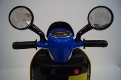 Детский электромотоцикл Rivertoys Е003КХ желто-синий