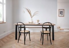 Стол обеденный раздвижной Виби из массива дуба 125х95х76 см на металлических ножках, в стиле лофт