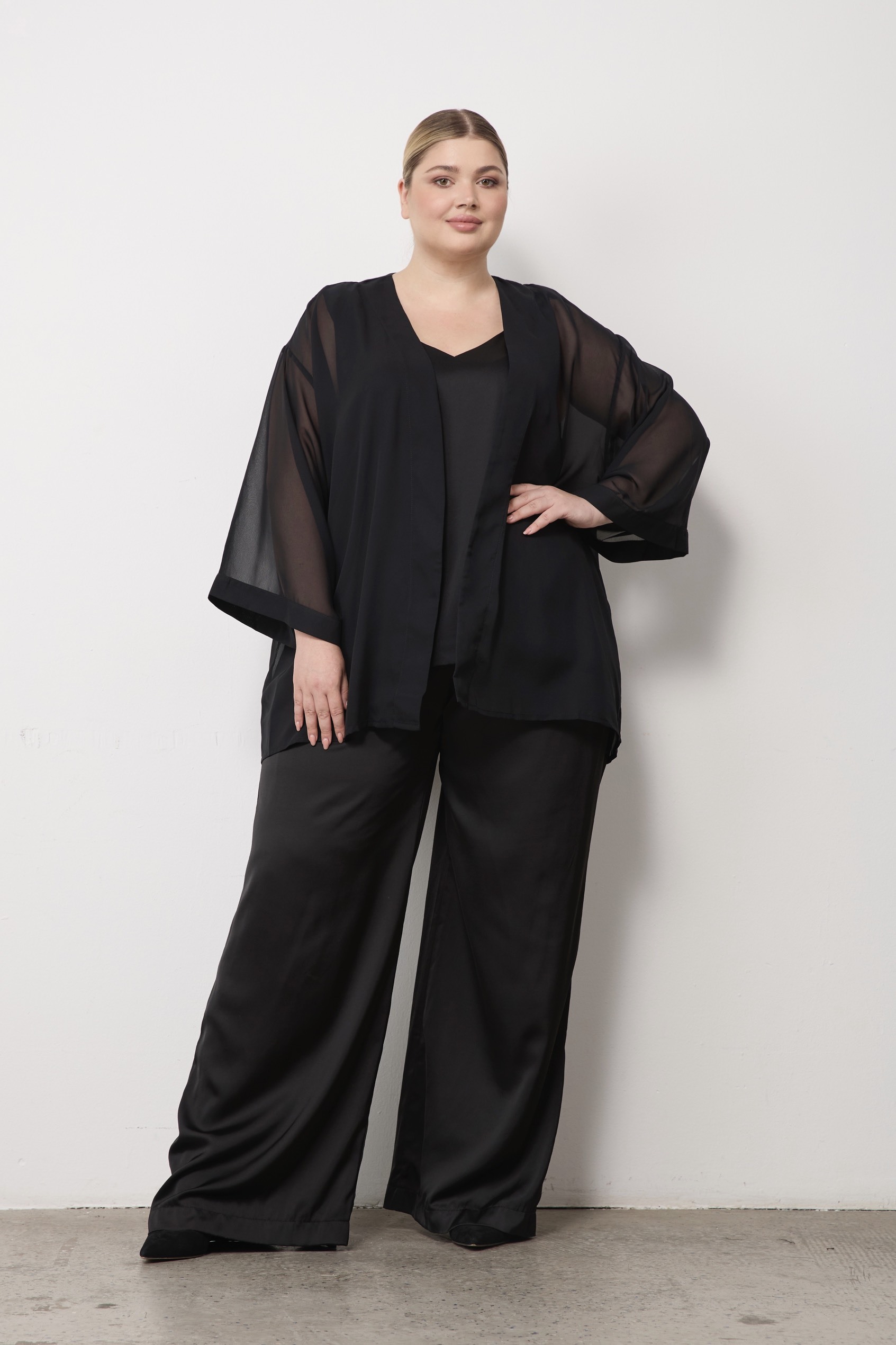 Накидка из шифона, черный