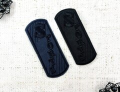 Термоаппликация, р. 8х3,5 см, чёрный/синий