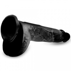 Реалистичный фаллоимитатор Master Cock Beefy Brad (22.4*5 см) с мошонкой, чёрный