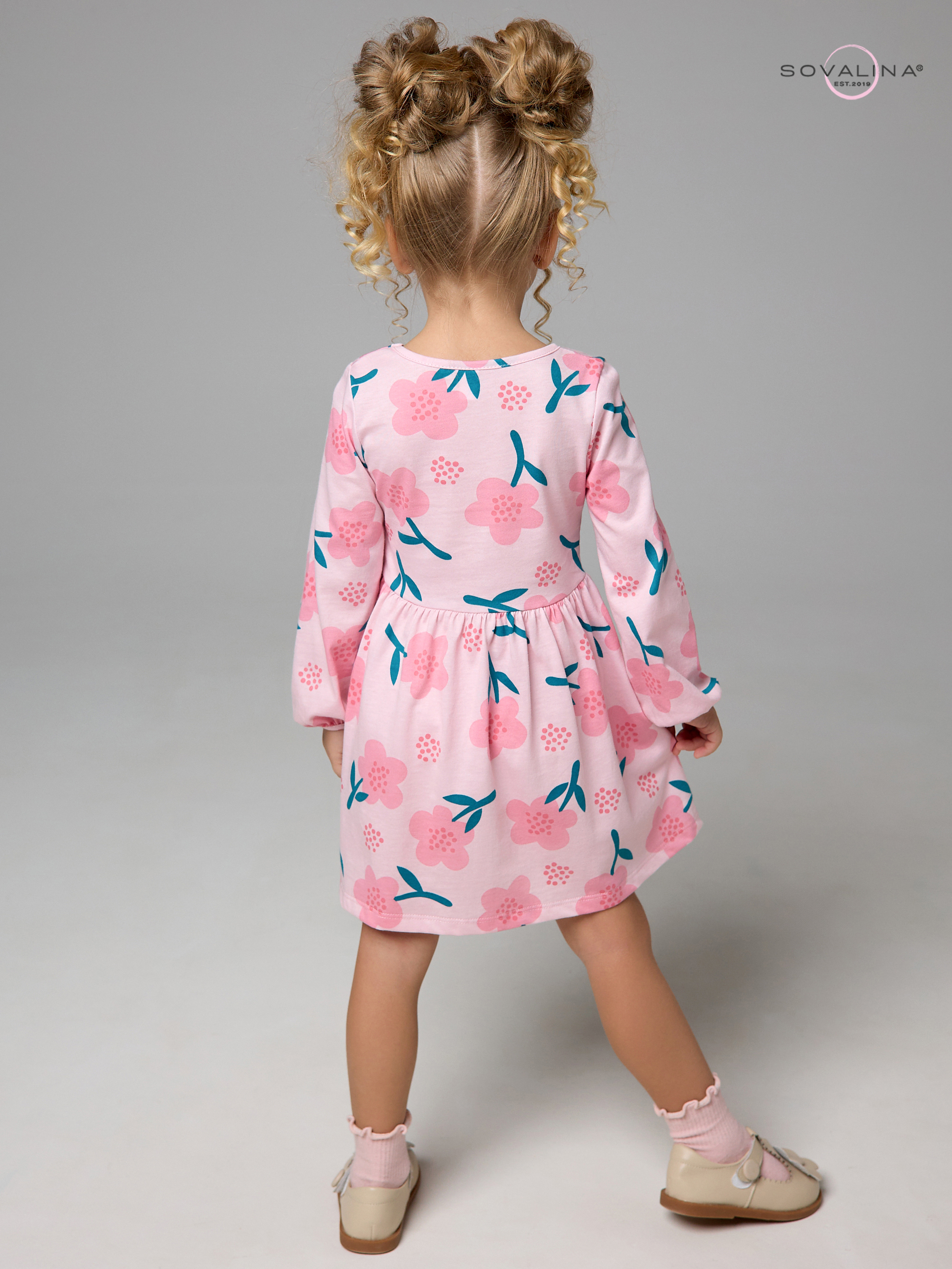 Платье Моана незабудки на пудре