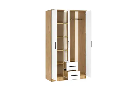 Шкаф 3-х створчатый Евро ШК-06 крафт / белый