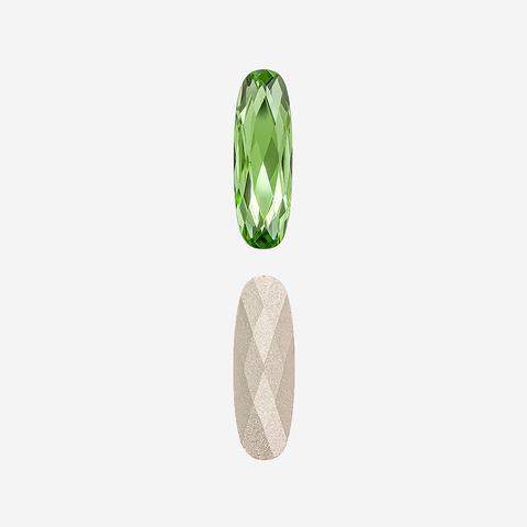 Кристалл Длинный Овал (Long Classical Oval), оттенок "Перидот"/"Peridot", 15*5мм