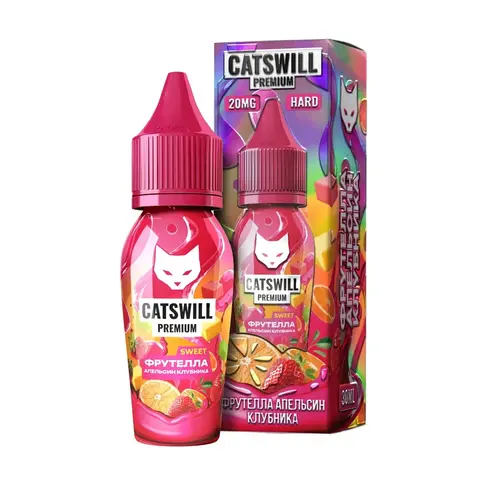 Жидкость CATSWILL PREMIUM SWEET Salt 2% STRONG 30 ml - ФРУТЕЛЛА АПЕЛЬСИН КЛУБНИКА