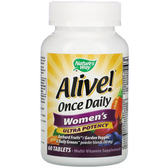 Nature's Way, Alive! Once Daily, ультра-эффективные мультивитамины для женщин, 60 таблеток