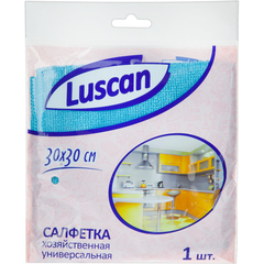 Салфетка хозяйственная Luscan из микрофибры универ 200г/м2 30х30см синяя