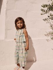 Топ и брюки в компекте для девочки Next E79-583, Молочный, Зеленый