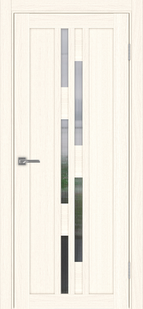 Дверь межкомнатная Оптима Порте Турин 551.121, цвет светлый ясень, экошпон, стекло мору