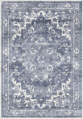 Ковер безворсовый винтажный синий FLAME2357-14