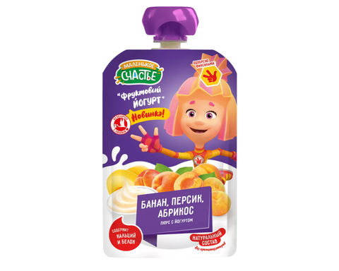 Йогурт - Пюре Фиксики Банан - Абрикос - Персик 85гр