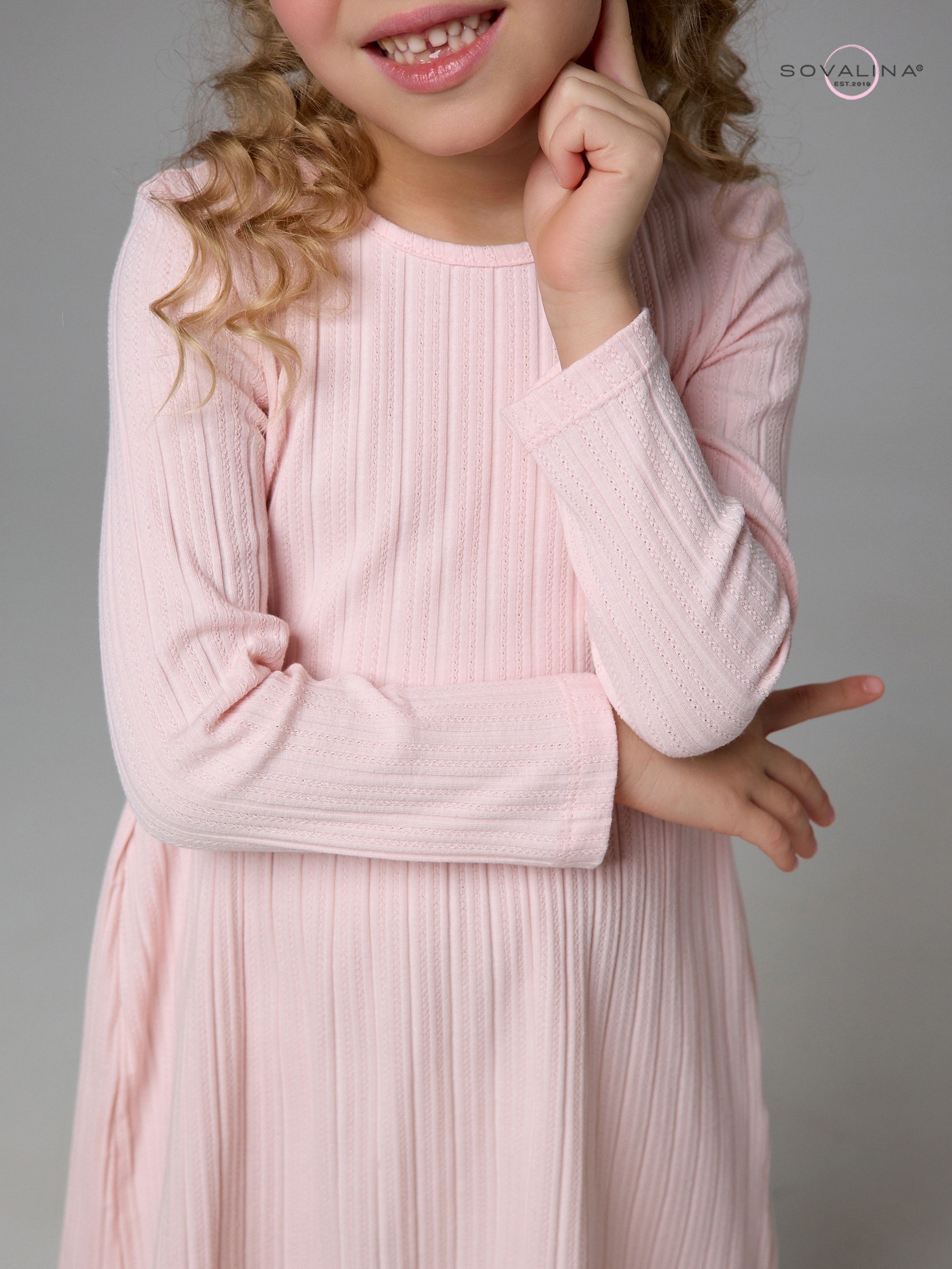 Платье Эля косичка розовый