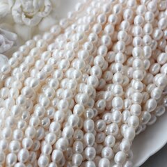 Жемчуг натуральный речной, рис, 8,8-11 мм, 1 нить, Ж029