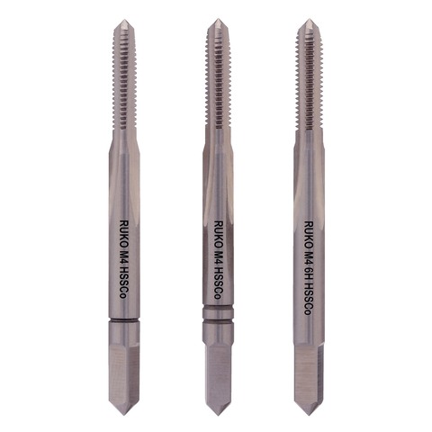 Метчик М 4,0х0,7 (Комплект 3шт) DIN352 HSSE 6h 45мм a=3,4 Ruko 230040E