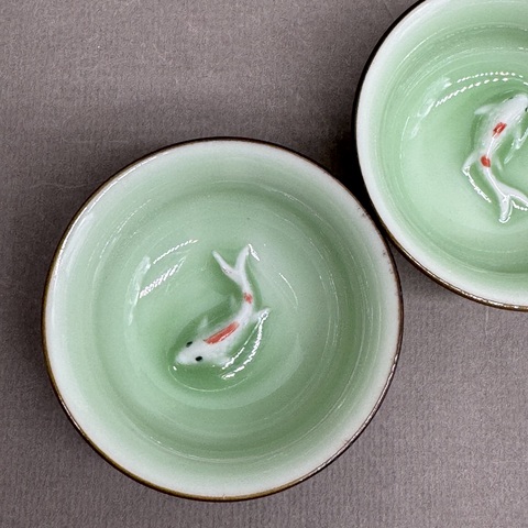 Чашка Рыбка на дне, керамика, 40мл