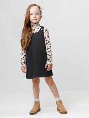 сарафан  для девочки  КР 5951/антрацитовый 3902 к613