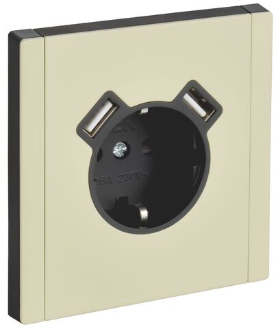 FORTE&PIANO Роз. з/к/ш в/к 16А USB A+A 3,1А FP845M сл. IEK