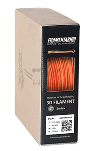 Пластик для 3Д принтера Filamentarno! PLA+ Standart оранжевый 750 г, 1.75 мм
