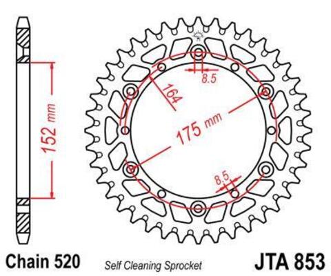 Звезда ведомая алюминиевая JTA853 48