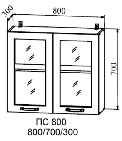 Кухня Империя шкаф верхний стекло 800