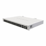 MikroTik Cloud Router Switch 354-48G-4S+2Q+RM with 48 x Gigabit RJ45 LAN, 4 x 10G SFP+ cages, 2 x 40G QSFP+ cages, RouterOS L5, 1U rackmount enclosure, Dual redundant PSU